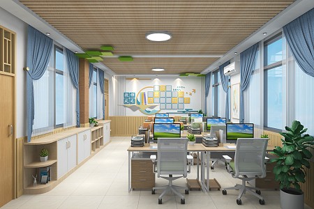 modern public office area office 3d model