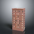 Red Brick Residential Building Multi Story Exterior With Rows Of Windows And Classic Design