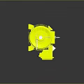Yellow Industrial Electric Motor With Cooling Fins And Rotating Shaft Structure