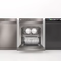 Modern Stainless Steel Dishwashers For Kitchen With Open Door And Interior Design