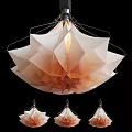 Modern Origami Petal Shaped Chandelier With Soft Warm Glow For Elegant Home Interior Design
