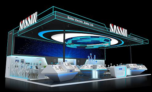 Modern Exhibition Technology Booth 3d model