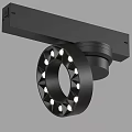 Black Circular LED Downlight Spotlight with Multiple Bulbs Ceiling Mounted Design for Modern Interior Lighting 3d model