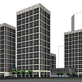 Modern Office Building Jinan Heyue Square 3d model