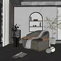 Modern Single Sofa With Cozy Blanket Near Window And Green Plant In Room
