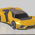 Sleek Yellow Sports Car With Modern Design Large Wheels Aerodynamic Body And Unique Doors