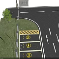 Well Designed Large Public Parking Lot Road Facility Layout With Green Belts And Vehicle Spaces