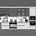 Modern Kitchen Interior Design With Gray Cabinets White Countertop Island Counter And Appliances