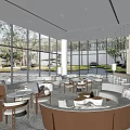modern reception area sales department hall reception hall lobby front desk sand table area sales department chandelier negotiation area 3d model