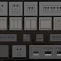 Various Modern Electrical Switch Panels With Different Socket And Switch Designs For Home Use