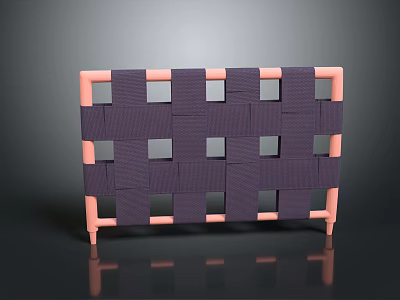 Modern Woven Storage Rack With Purple Weave And Pink Frame For Home Use 3d model