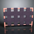 Modern Woven Storage Rack With Purple Weave And Pink Frame For Home Use