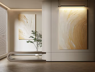 Modern Decorative Painting Cream Style Decorative Painting Light Luxury Hanging Painting Oil Painting 3d model