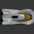 Sleek Silver Futuristic Sports Car With Yellow Windshield And Modern Wheels