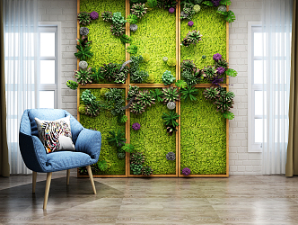 Modern Green Plant Wall Plant Wall 3d model