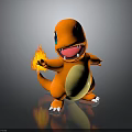 Cute Orange Cartoon Character With Flame Tail Big Eyes And Playful Look