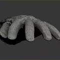 Warm Knitted Winter Gloves With Cable Knit Pattern And Full Finger Design 3d model