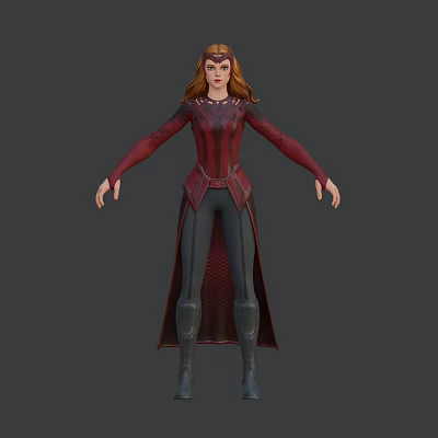 Modern game character Marvel Crimson Witch 3d model Modern game character Marvel Crimson Witch 3d model