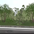 Office Landscape With Lush Trees Green Grass And Blue Sky White Clouds
