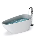 Modern Bathtubs In Light And Dark Colors With Faucets