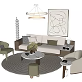 Modern Sofa Coffee Table Combination Sofa Combination 3d model