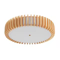 Modern Wooden Circular Ceiling Light With Slatted Structure And White Center Panel 3d model