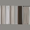 Various Curtain Styles With Neutral Colors And Classic Patterns For Home Decor 3d model