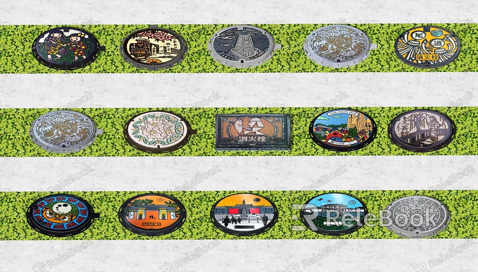 Industrial LOFT manhole cover art manhole cover model