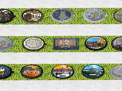 Industrial LOFT manhole cover art manhole cover model