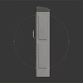 Gray Electrical Enclosure With Yellow Lightning Warning Sign Lockable Door And Ventilation Grill