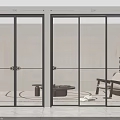 Modern Black Frame Sliding Glass Doors For Elegant Living Room Interior Design
