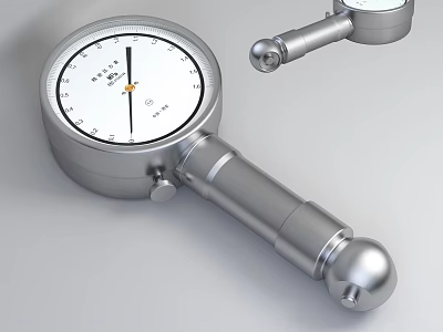 Stainless Steel Industrial Measuring Equipment Pressure Gauge With Dial Indicator And Metal Probe 3d model