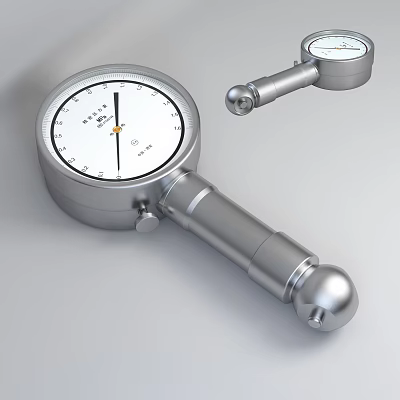 Stainless Steel Industrial Measuring Equipment Pressure Gauge With Dial Indicator And Metal Probe 3d model