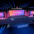 2025 Silk Road Literature Translation International Conference Stage with Large Screens Lighting Podium and Seats