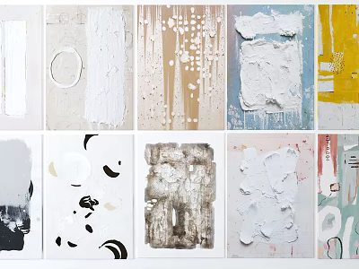 Abstract Art Collection Featuring Diverse Textures Colorful Patterns And Paint Effects 3d model