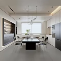 Minimalist Open Kitchen 3d model