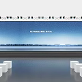 BYD AUTO Modern Event Stage With Large Starry Sky Screen And Arranged White Seats