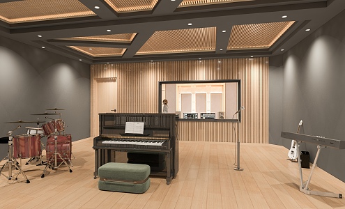 Music Studio Recording Studio 3d model