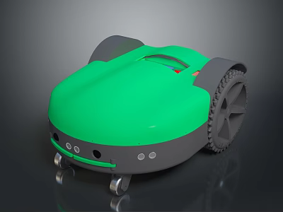 Smart Modern Green Computerized Robot Vacuum With Wheels And Design 3d model
