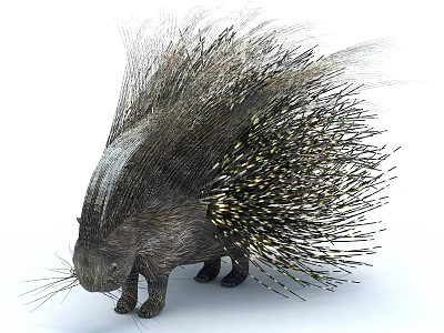 Spiny Reptile With Sharp Body Spines And Natural Scales In Wildlife Setting 3d model