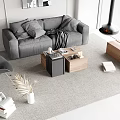 Nordic Sofa Coffee Table Combination Sofa 3d model
