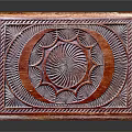 Decorative Handcrafted Wooden Storage Box With Intricate Carved Patterns And Red Tone Design