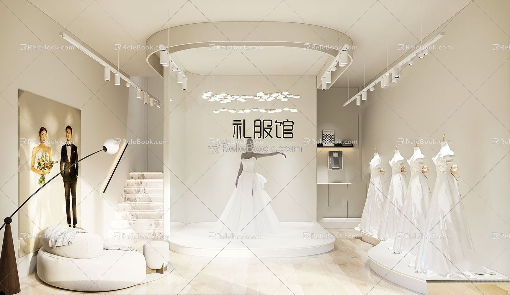 Modern Wedding Dress Shop Wedding Dress Hall 3d model