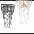 Modern Black and White Crystal Chandeliers with Chain Design Hanging Lights