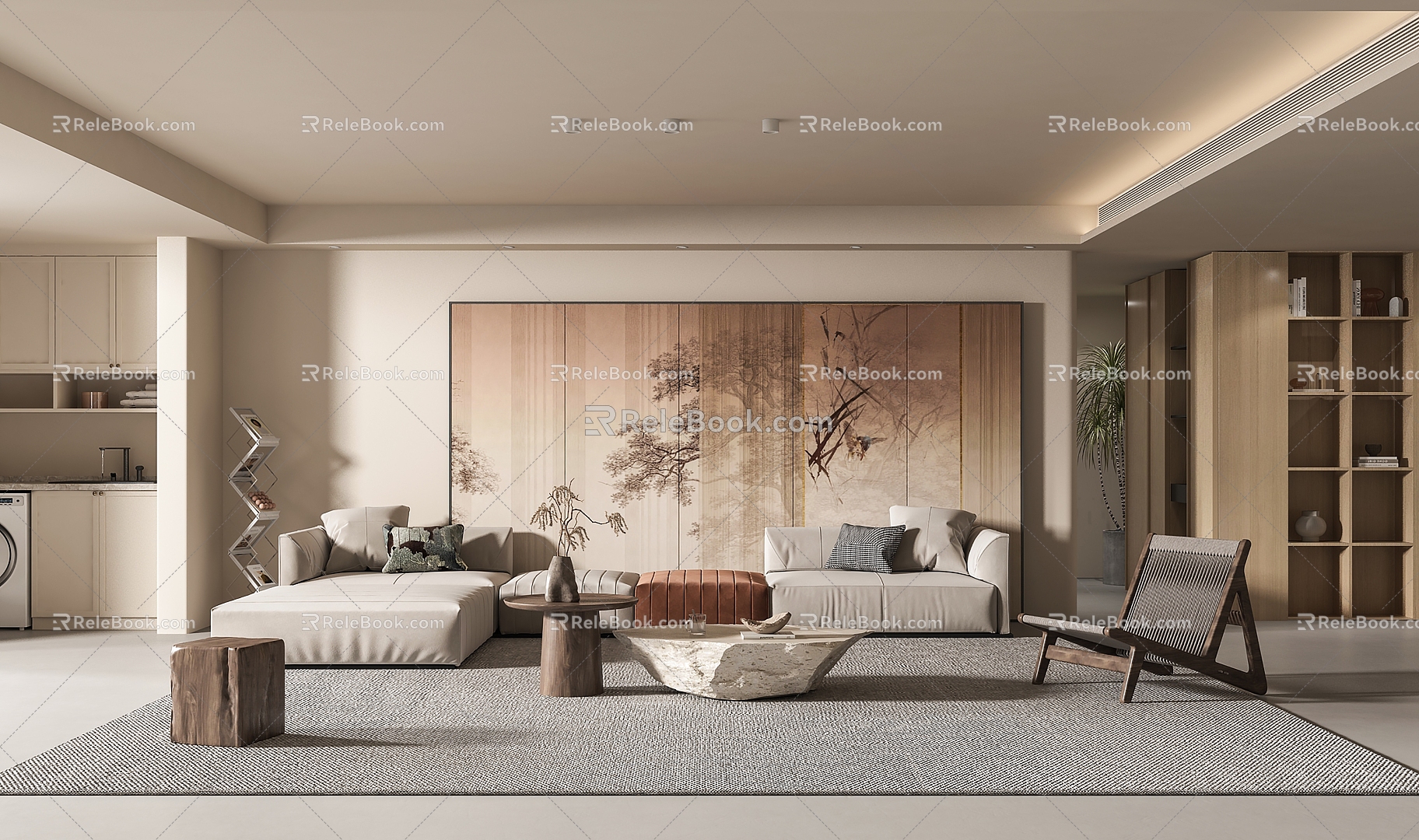 New Chinese Living Room 3d model