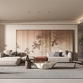 New Chinese Living Room 3d model