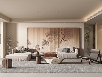 New Chinese Living Room 3d model