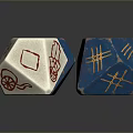 Modern Furniture With Decorative Dice Shaped Accents And Colorful Design