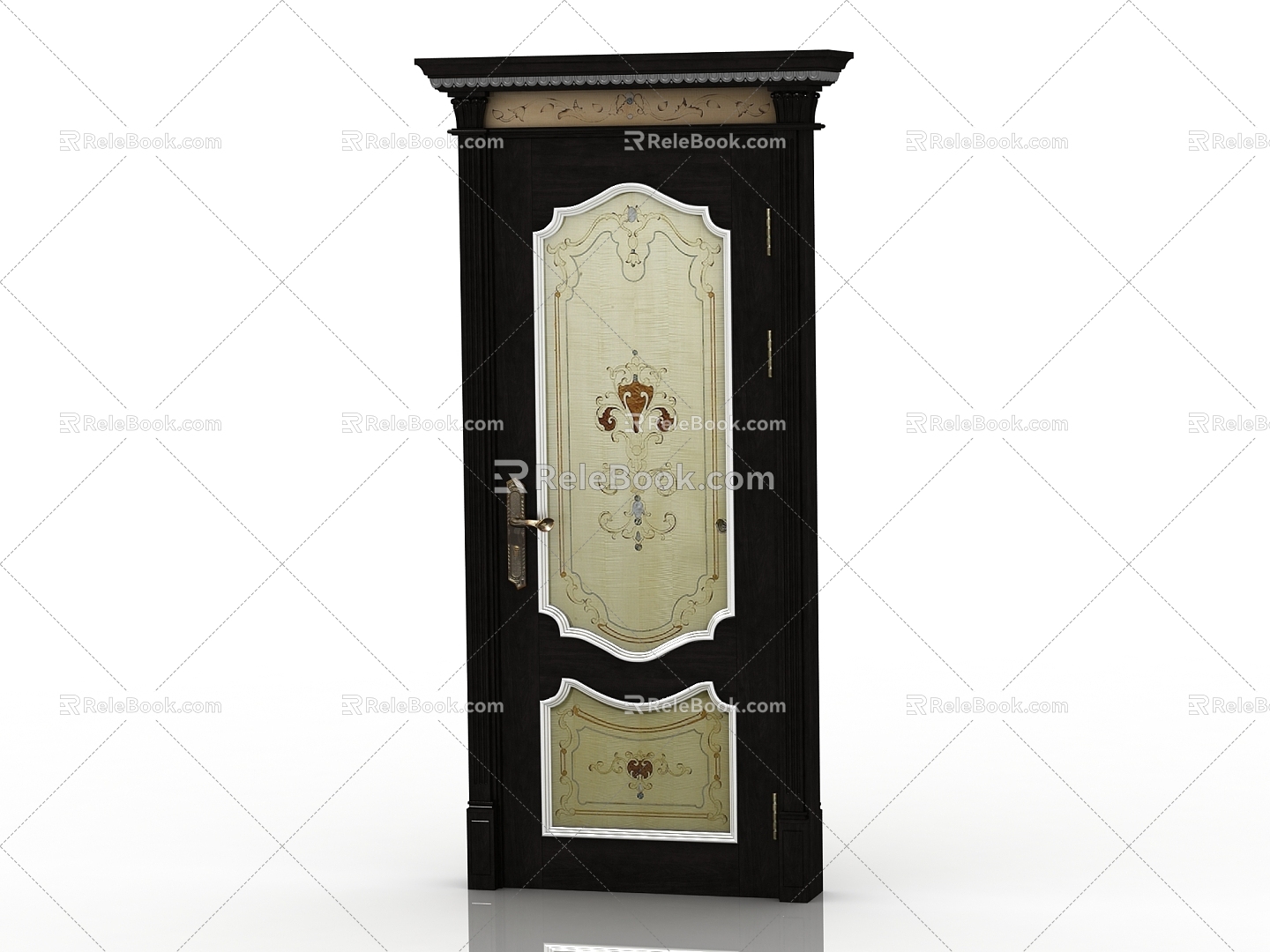 European style solid wood door interior door door 3d model