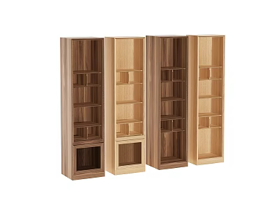 Modern Entryway And Side Cabinets With Natural Wood Finish And Open Storage Shelves 3d model